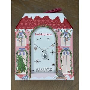 Holiday Lane CZ Sterling Silver Necklace Boxed Sets